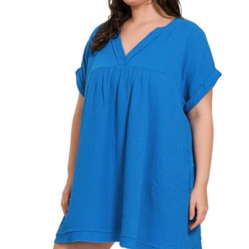 Zenana Outfitters Blue Mini Dress